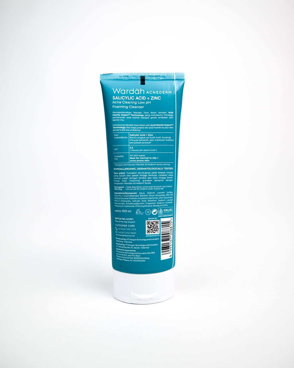 Acnederm Salicylic Acid Zinc Acne Clearing Low pH Foaming Cleanser 100 ml