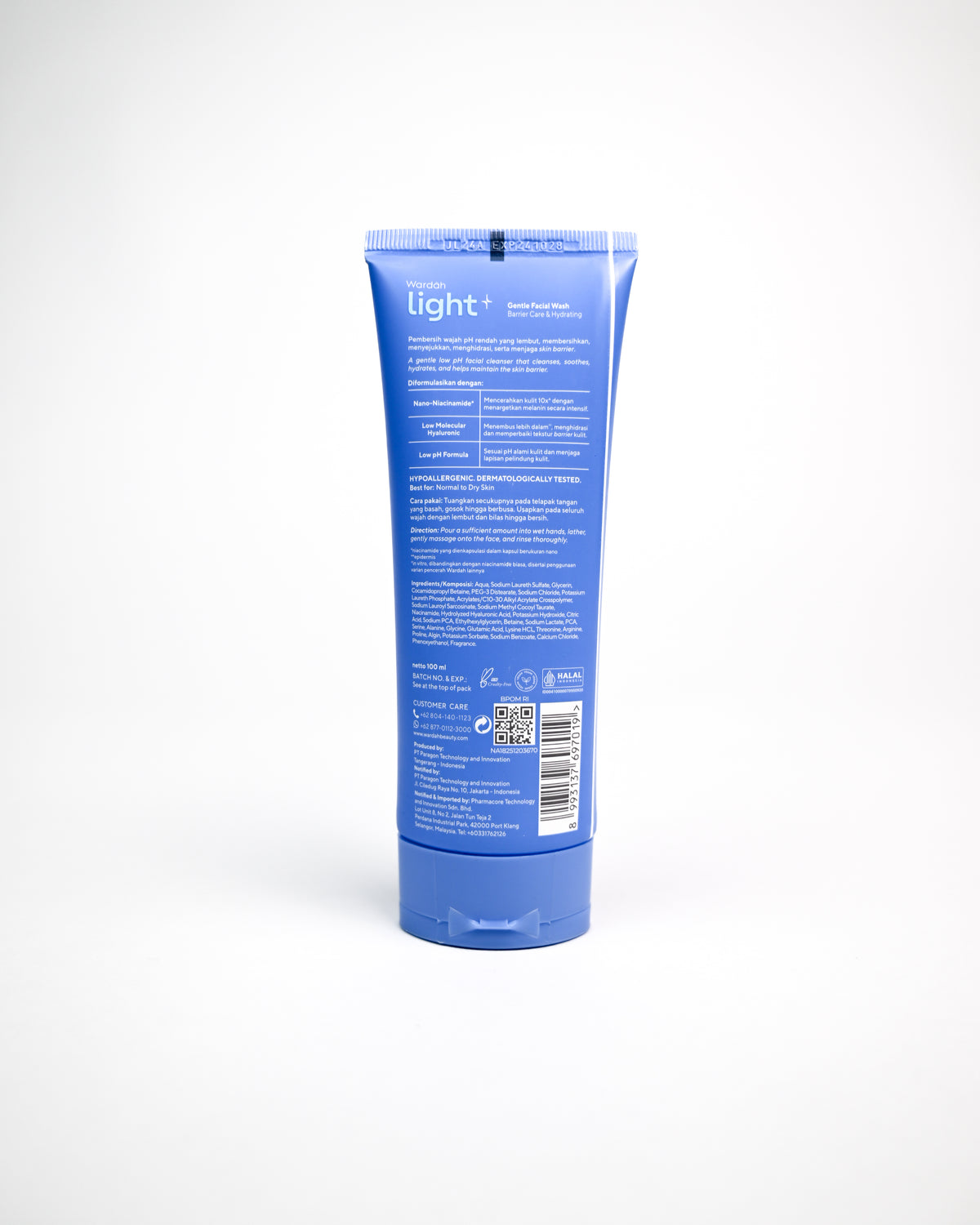 LIGHT+ Low pH Nano Niacinamide Low Moleculare Hyaluronic Gentle Facial Wash 100 ml