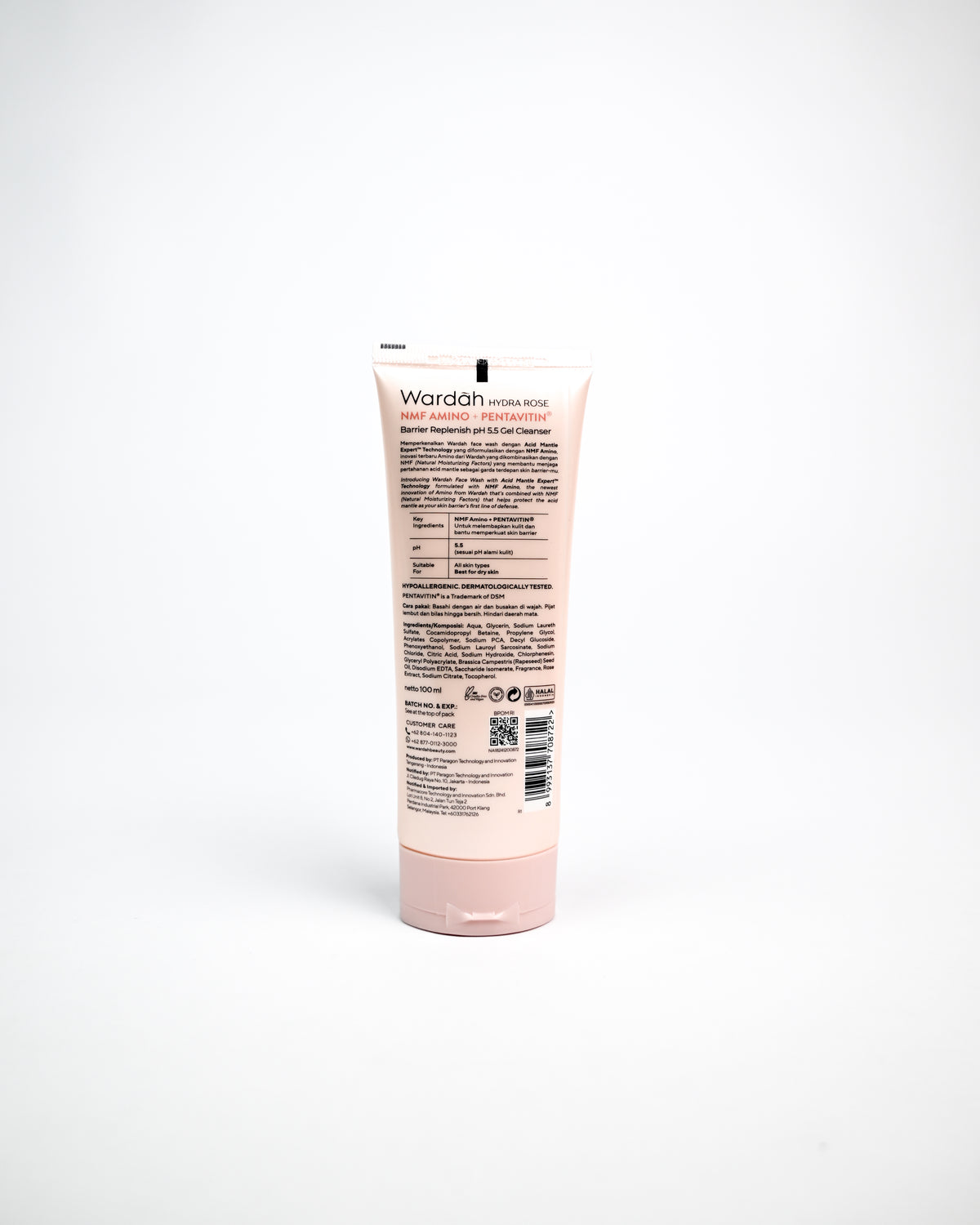 Hydra Rose NMF Amino + Pentavitin Barrier Replenish PH 5.5 Gel Cleanser 100ml